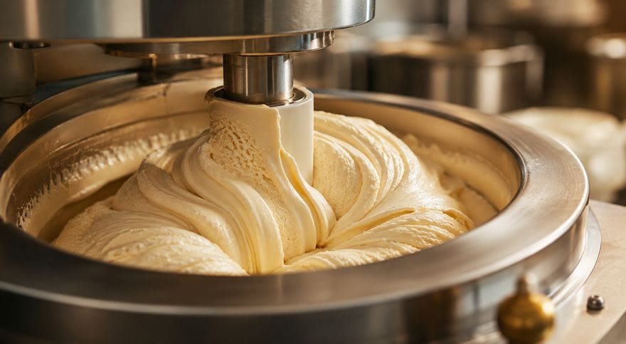 Slow churning KreemiK ice cream